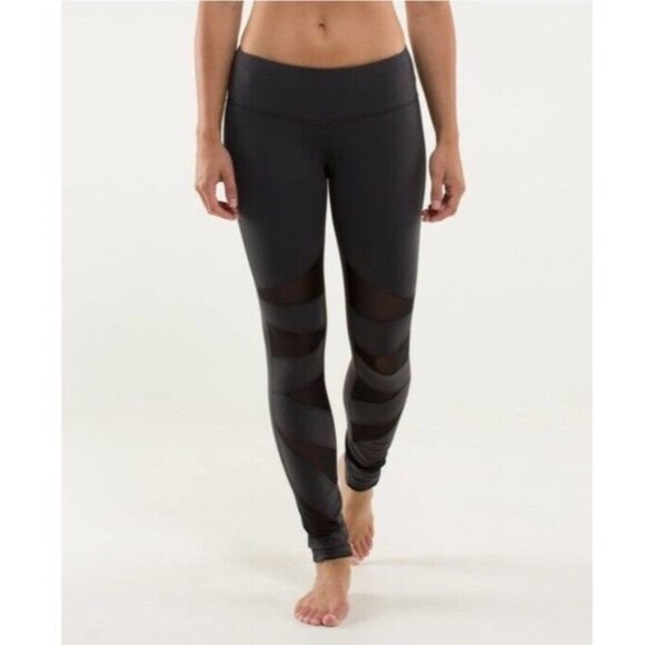 Lululemon Pants - Lululemon Leggings Size 8 Women’s Athletica Black Tech Mesh Tigh